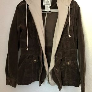 Womens XL Brown-Beige Cargo Jacket by For Joseph